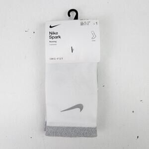 Nike Dri-Fit Spark Cushioned Crew Running Socks - White - M (6-7.5) W (7.5-9)
